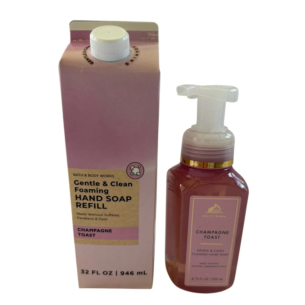 Bath & Body Works Champagne Toast Foaming Hand Soap 8.75oz and 32oz Refill Set